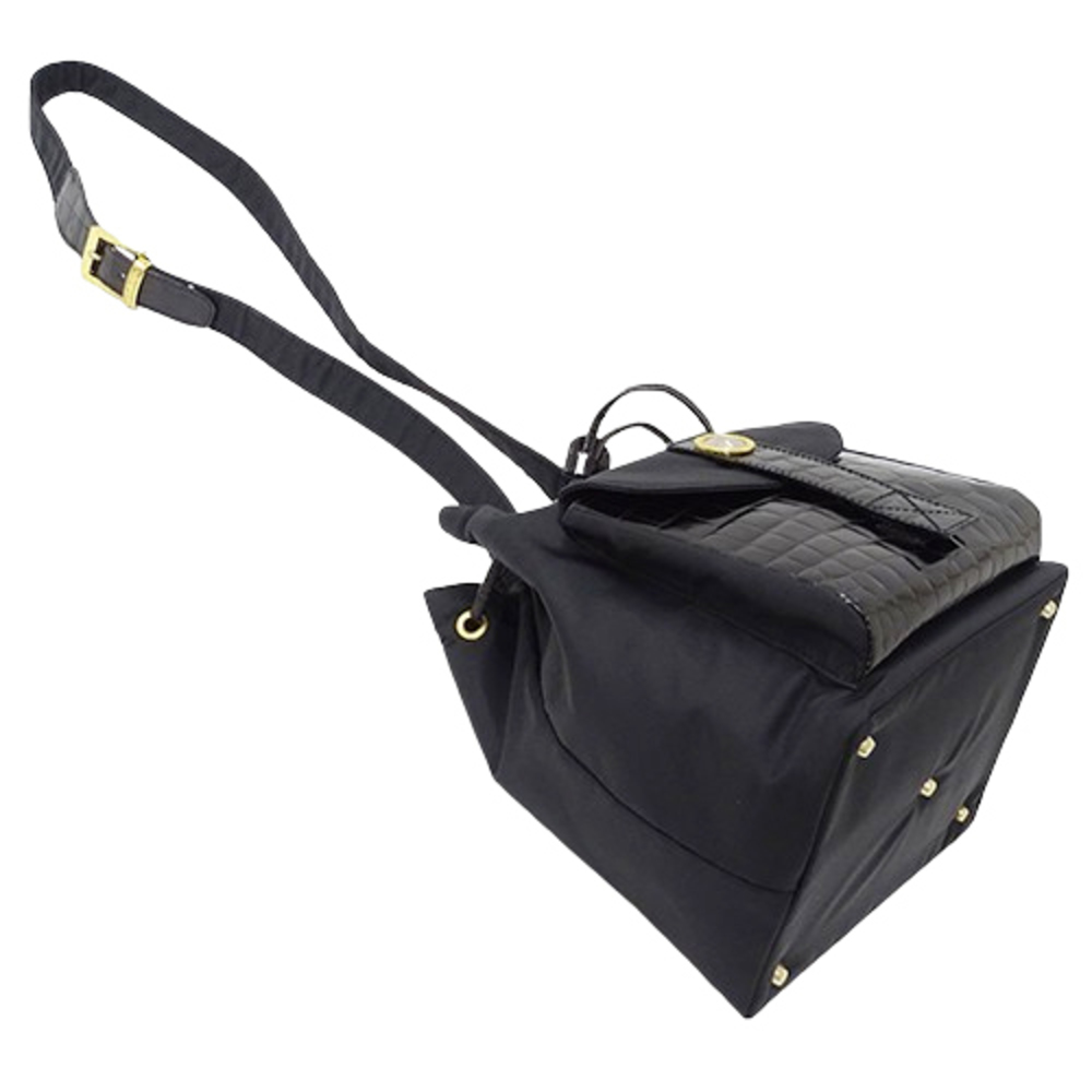 Versace Nylon Drawstring Crossbody Bag Black - image 4